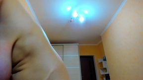 rainbow rubber tits bondage, pussy show, spreading, fingering!