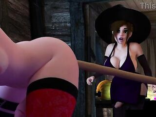 Futaween - 2 Futa Witches Cast Some Spells And Screw!