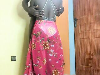 Hot ebony gal seduces on romantic evenings
