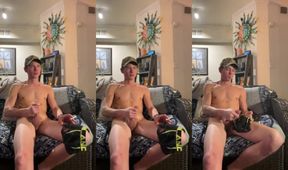 8 inch cock exploding cum all over my underwear a college boys solo mess