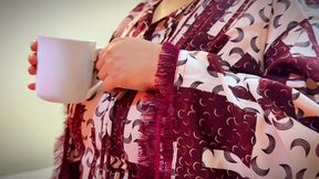 Boss Caught His secretary while she was undress her uniform &amp; nakedly drinking coffee in Office Store Room