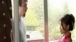 Unexpected Visitor Arouses Asians Hot Housewife