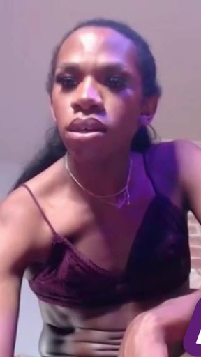 Spectacular moment from &quot;AJ180 Sucks Herself and Strokes her Veiny Black Dick in Chaturbate Steal - 4 Day Saved Spandex&quot;