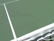 Topless tennis with Dani Daniels & Cherie DeVille
