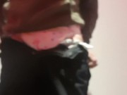 Changing diapers in public restroom