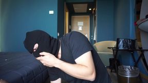 Blonde in Lingerie Dominates Masked Man with Heels