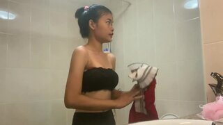 Asian teen in lingerie gets it from a white tourist