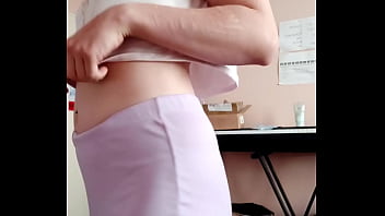 Adorable Trap, Strips, Plugs Her Fat Ass and Jerks off for You