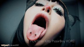 POV Miss Kitty Pizza Boy VORE! (macro giantess)