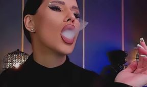 intense smoking closeup