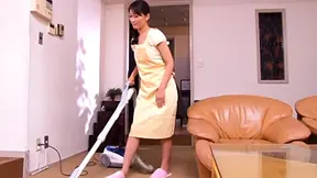 Sultry Housewife Miku Pauses Cleaning For Hot Blowjob Action