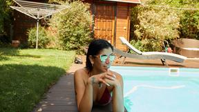 ”Perfect Latin hot girl by the pool & inside”