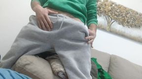 Sweaty and Horny I Return From Running and Massage His Big Monster for a While