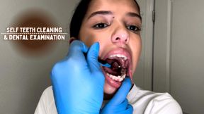 Self Teeth Cleaning & Dental Examination Feat Aria Nicole 1080p
