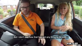 Large-Bosomed brit publicly suck and pounding her driving tea