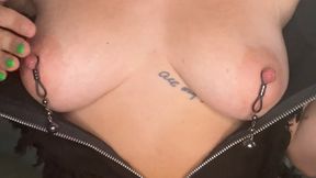 Corset Nipple Clamp Fuck - Amber Reed Nipple Play with Corset and Dildo Fucking - 720p MP4