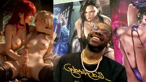 anime girl jerking off a transgender with a tight bald pussy until she cums hard, ai generated