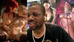 anime girl jerking off a transgender with a tight bald pussy until she cums hard, ai generated