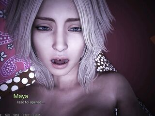 Lesbian's first time with a man, masturbating my hot friend's tight pussy in college - Being a DIK - Maya - gameplay, porn game, visual novel, games, hentai, anime
