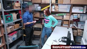 Ornella Morgan, the redhead teen, rides a big police cock and gets a messy facial