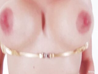 Golden-haired sweetheart Britney Amber gets herself off with a green toy