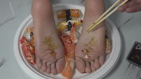 Eating Sushi off Mei Mei's feet