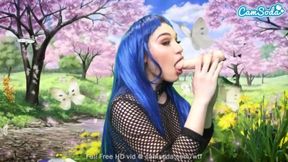 ”Hot Teen rides Sybian while sucking multiple floating dildos”