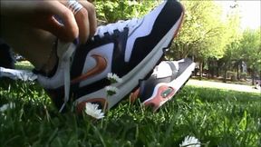 Christine's grassy feet