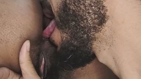 WET LICKS ON THE HAIRY ASSHOLE WITH A CUM AT THE END
