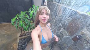 I answered you naked... in the middle of a shower