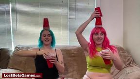 Lesbian MILFs play strip game turning into sensual dance