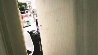 watching my sister into law masturbating and inside a g-string through the door