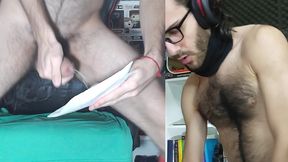 la reaccion! gay masturbando gran pene de 20 centimetros, gran lechazo