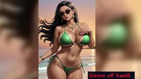 Gol Hot Desi Women Hot Bikini Beach Animation