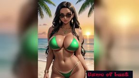 Gol Hot Desi Women Hot Bikini Beach Animation
