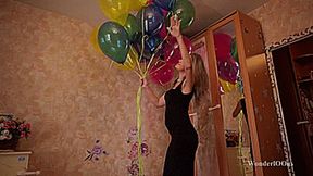 Crazy wild step-sister and a bunch of helium balloons **4K**