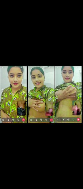 Desi Sexy girl video call sex chatting, xxx video sex chat on video call with bf