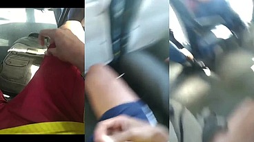 Me masturbando no transporte público do lado de desconhecidos