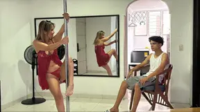 Big-ass stepmom seduces her stepson with a sexy dance and he wants to fuck
