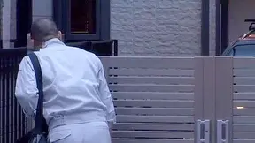 Asians Busty Housewife Hot Double fucking with AC repairman