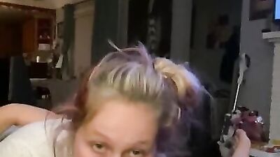 Kate Gordon sucks partner's cock in this close-up video