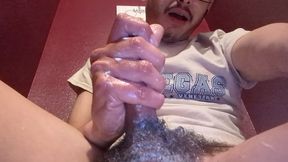 Rubbing my brown dick with HandieCream