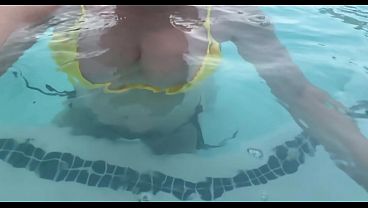 Artemisia Love Under water in the Jacuzzi big boobs fetish flashing nipple and playing with water
