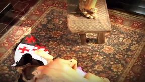 Sultry Brunette Stretched Wide by Throbbing Cock Dripping Cum