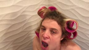 cum eating milf in curlers, erin electra