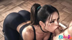 my friend came over to my boyfriend s place while i was away just to get him interested in pilates, but instead he decided to cum right inside her. [ai]