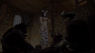 Minotaurs gangbang a redhead like a demonic orgy