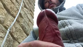 Hot Dilf Big Mushroom Head Cock Close up Outdoor Wanking and Cumming - Rockard Daddy