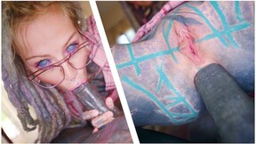 Sexy Nerdy Tattoo Teen In Glasses Assfucking P-O-V - Gape, Deepthroat, Cumshot