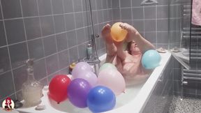 Taking a Bath and Playing with Balloons